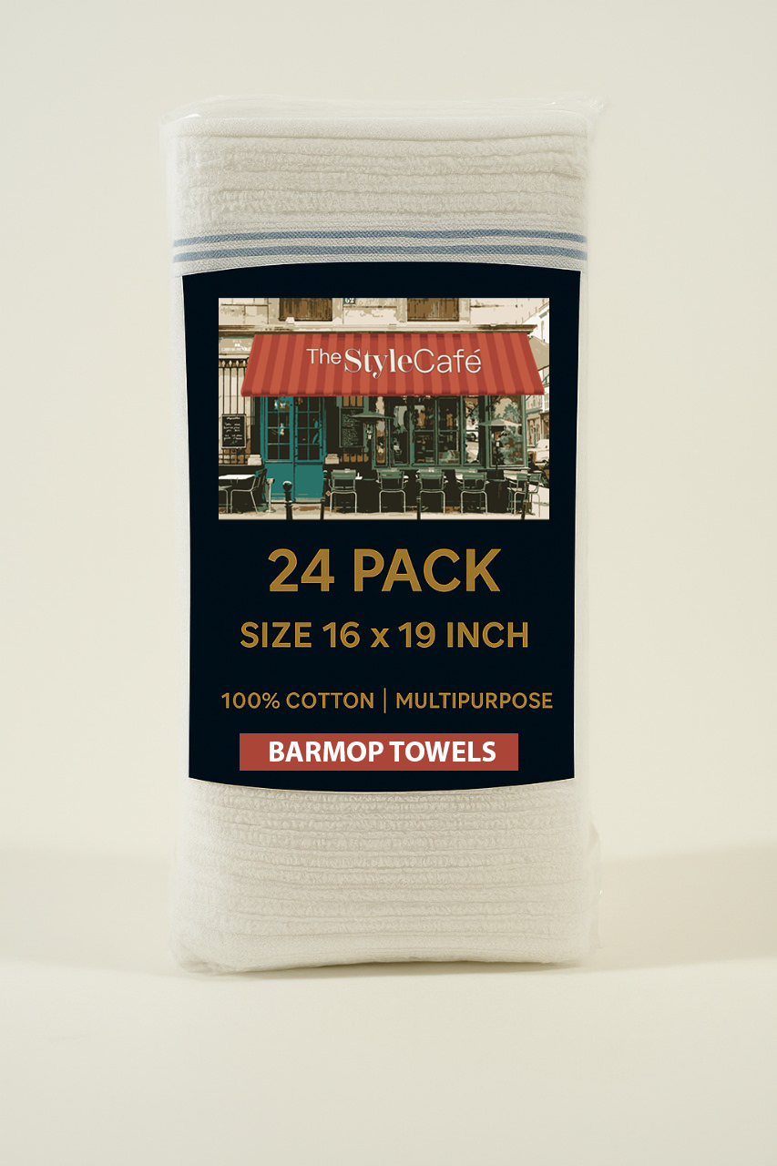 The Style Cafe - Barmop Towels – 24 Pack | 16 x 19 Inch