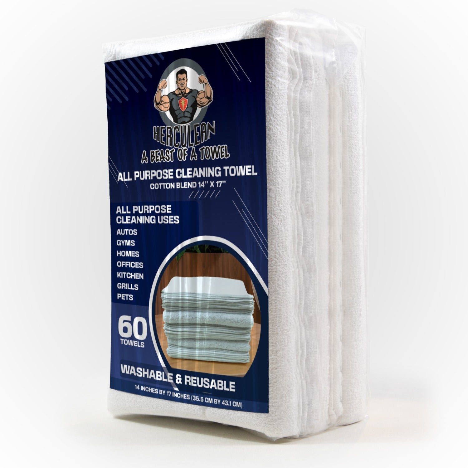 HERCULEAN Cleaning Towel 14 x 17  Pack of 60