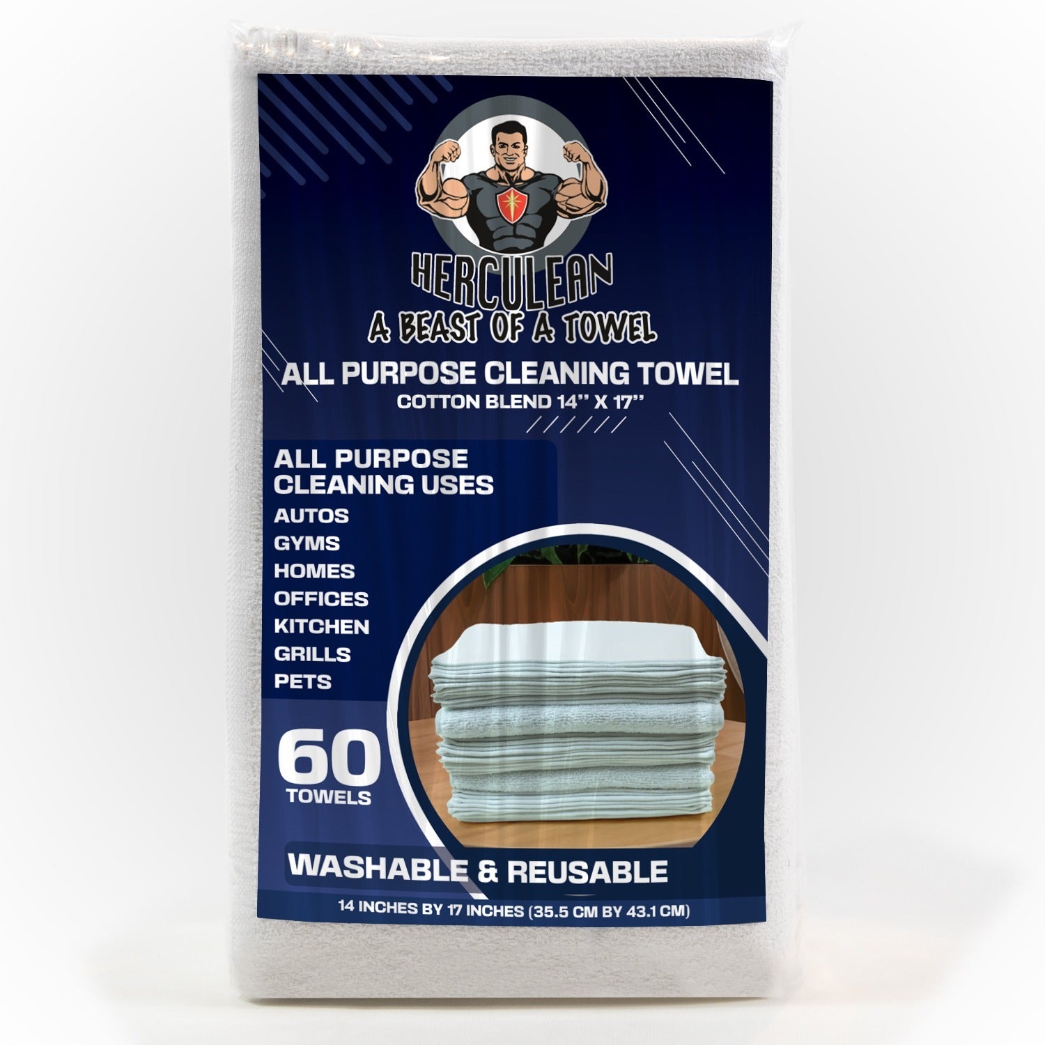 HERCULEAN Cleaning Towel 14 x 17  Pack of 60